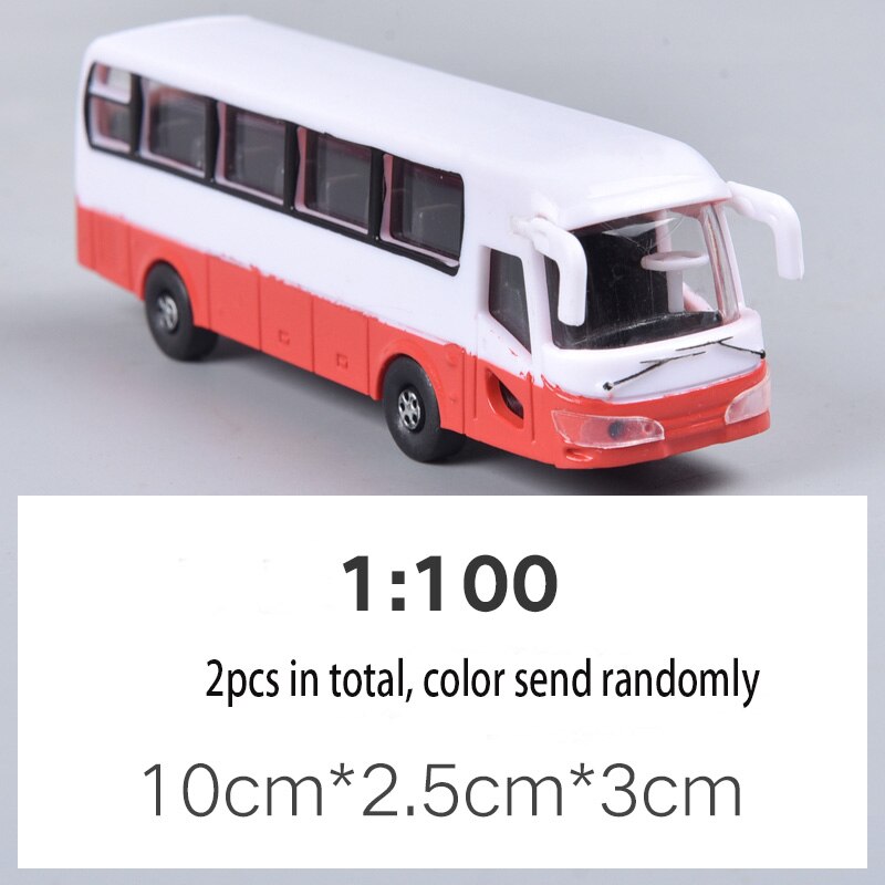 Nuovo 2 pc/10 pcs/50 pcs 1: 75 1:100 1:150 1:200 Modello in scala auto Camion Bus Building Treno modello di Layout treno ferroviario di modellazione: 2pcs bus 100 scale