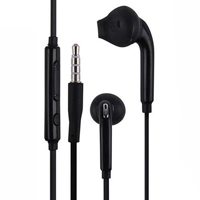 1Pc Voor Samsung S6 Galaxy S6 Mi9 Oortelefoon In-Ear 3.5Mm Headset Koptelefoon Microfoon Volumeregeling in-Ear Wired Oortelefoon: Black