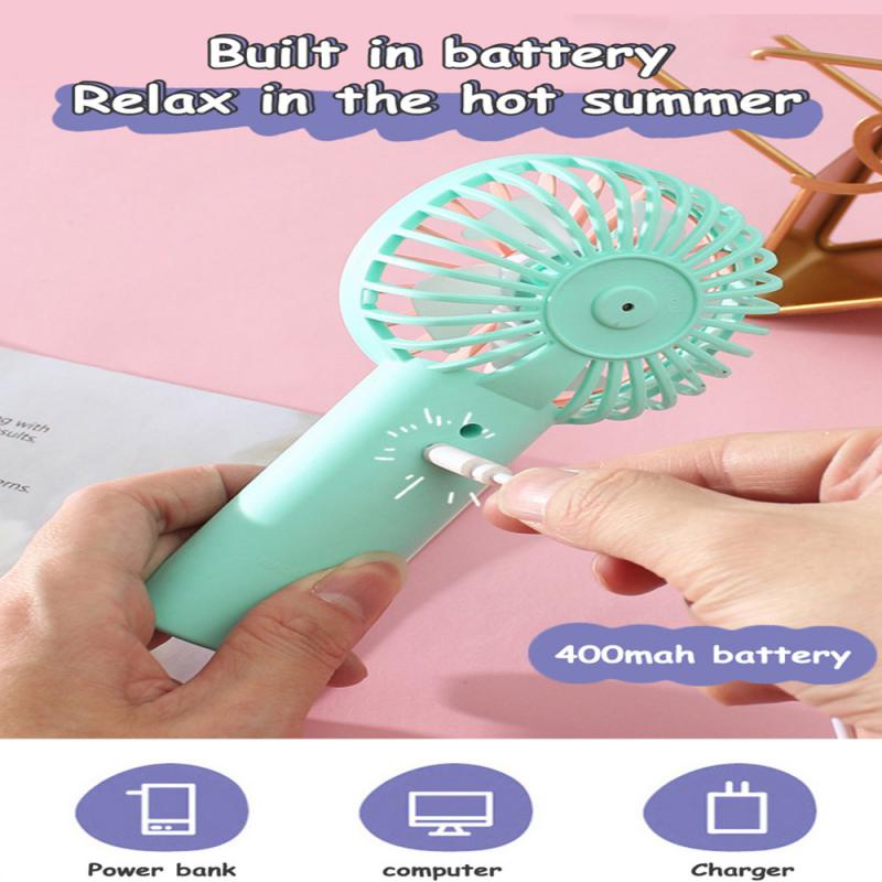 Summer Portable Mini Fan 400mAh USB Rechargeable 360° Rotating Handheld Air Conditioner Cooler Office Outside Travel Artifact