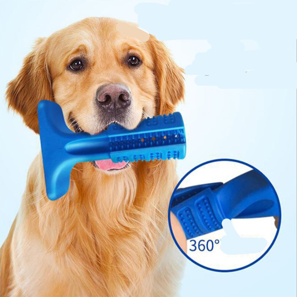 Pet Dog Toothbrush Chew Toy Doggy Brush Stick Soft Rubber Teeth Cleaning Dot Massage Toothpaste for Small dogs Pets Toothbrushes