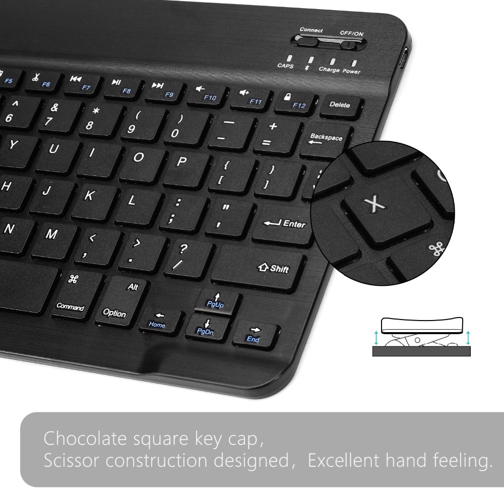 Ultra Slim Multimedia Aluminum Wireless Bluetooth Keyboard For IOS Android Tablet PC Windows For IPad Min Bluetooth Keyboard