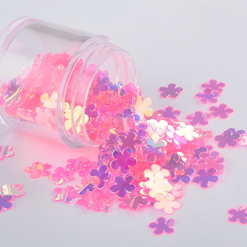 10 G/pak Roze Crystal Mix Moon Dot Shell Zwaan Nail Pailletten Pailetten Wedding Craft, Slime Maken Bruiloft Decoratie Confetti: 7mm Flower No Hole