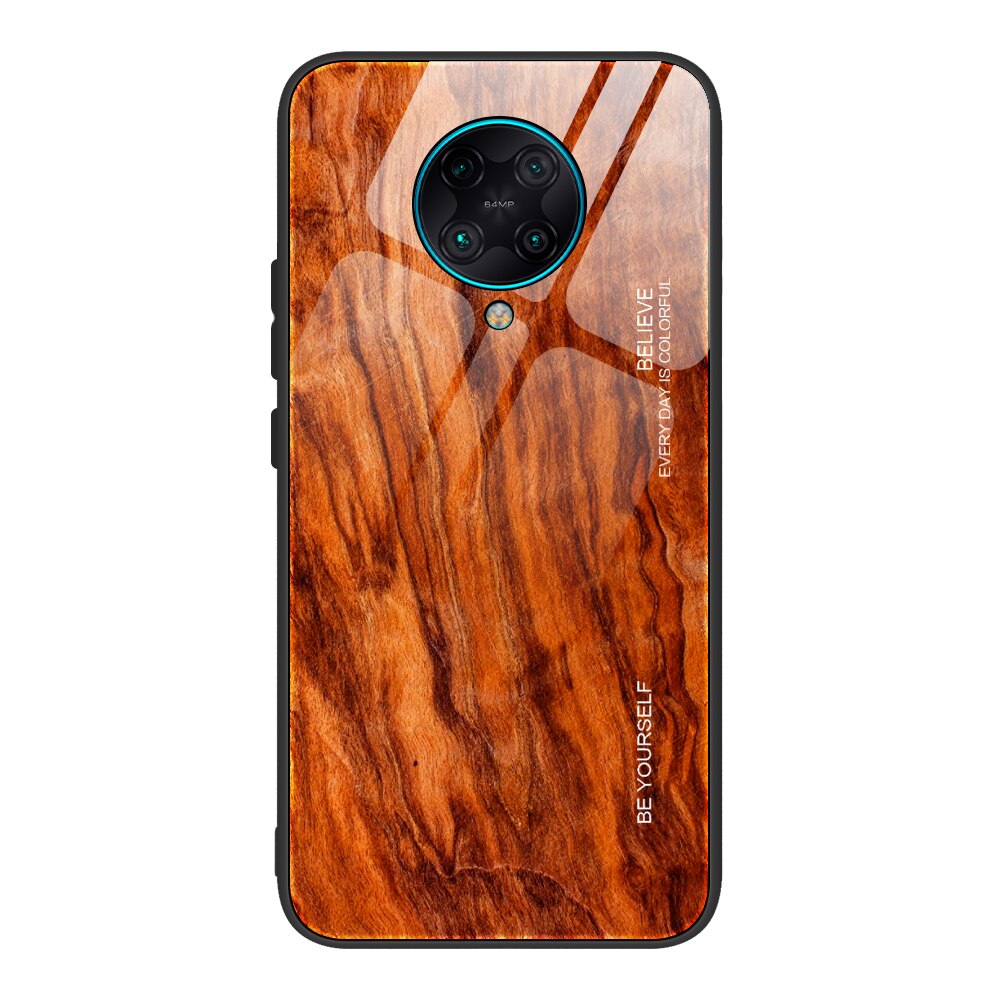 For Xiaomi Poco X3 Case Tempered Glass Wood Grain Protective Cover For Xiaomi Poco X 3 poco x 3 Funda: 06