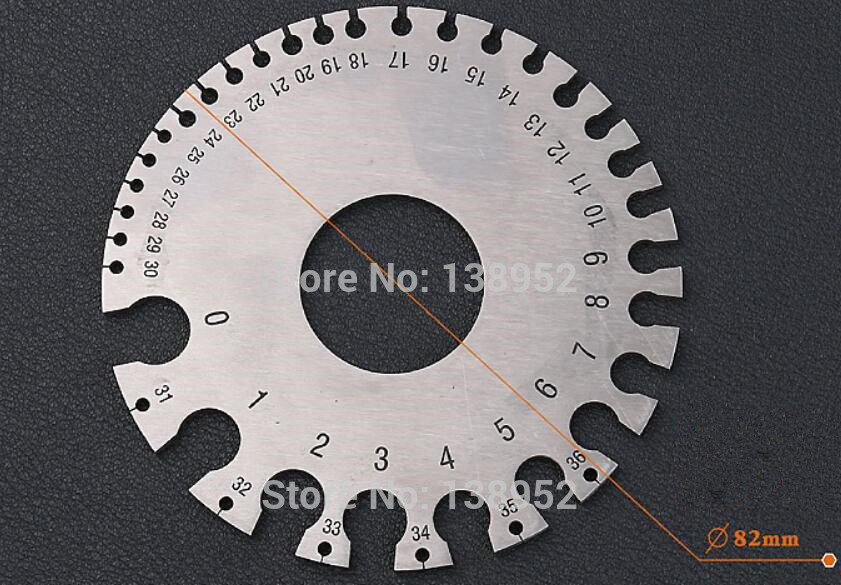 0-36 Round Wire Gauge 2MM Weld Diameter Gauge Welding Inspection Stainless Steel Inch Inspection A.W.G Gauges American Standard