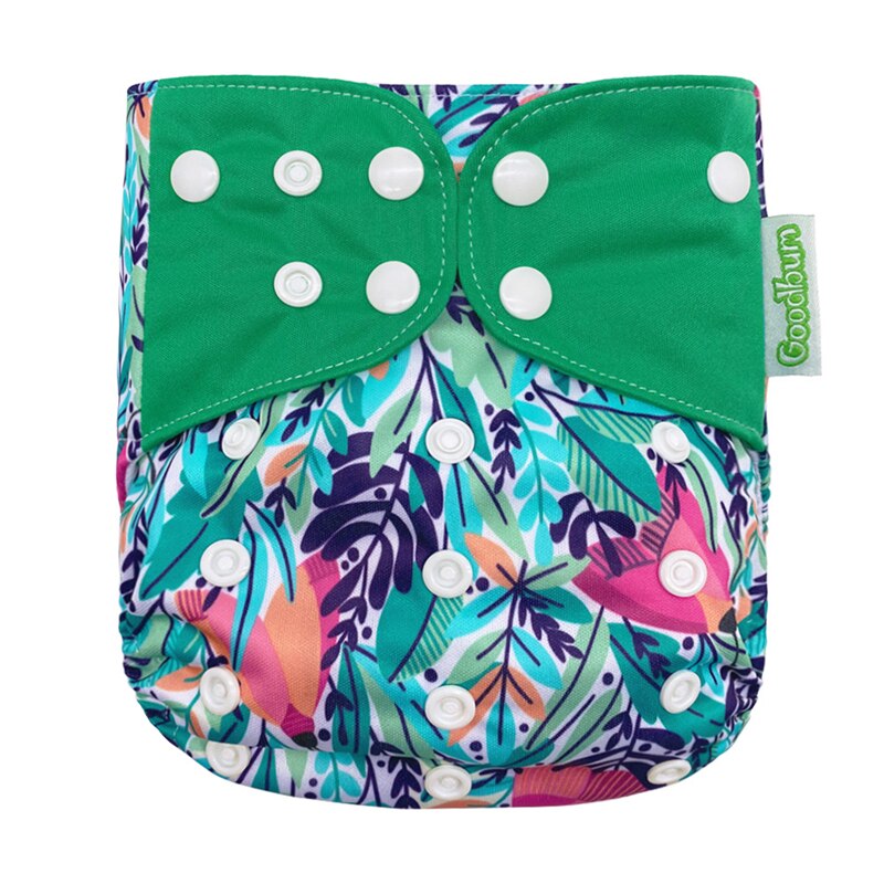 Babytygsblöjor återanvändbara tvättbara blöjor med tryck en storlek passar alla vattentäta babyblöjor blöjficka: 06