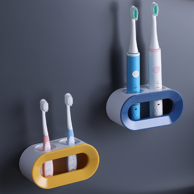 Dubbele Gat Tandenborstel Rack Badkamer Elektrische Tandenborstel Houder Voor Badkamer Op De Muur Punch-Gratis Tandenborstel Magazijnstelling