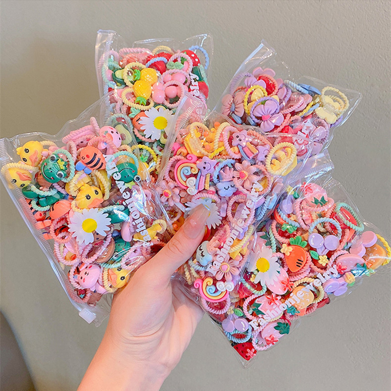 10/20 unids/set nuevas diademas bonitas de dibujos animados para niñas bandas elásticas para el cabello accesorios para el cabello para niños Scrunchies adornos para la cabeza