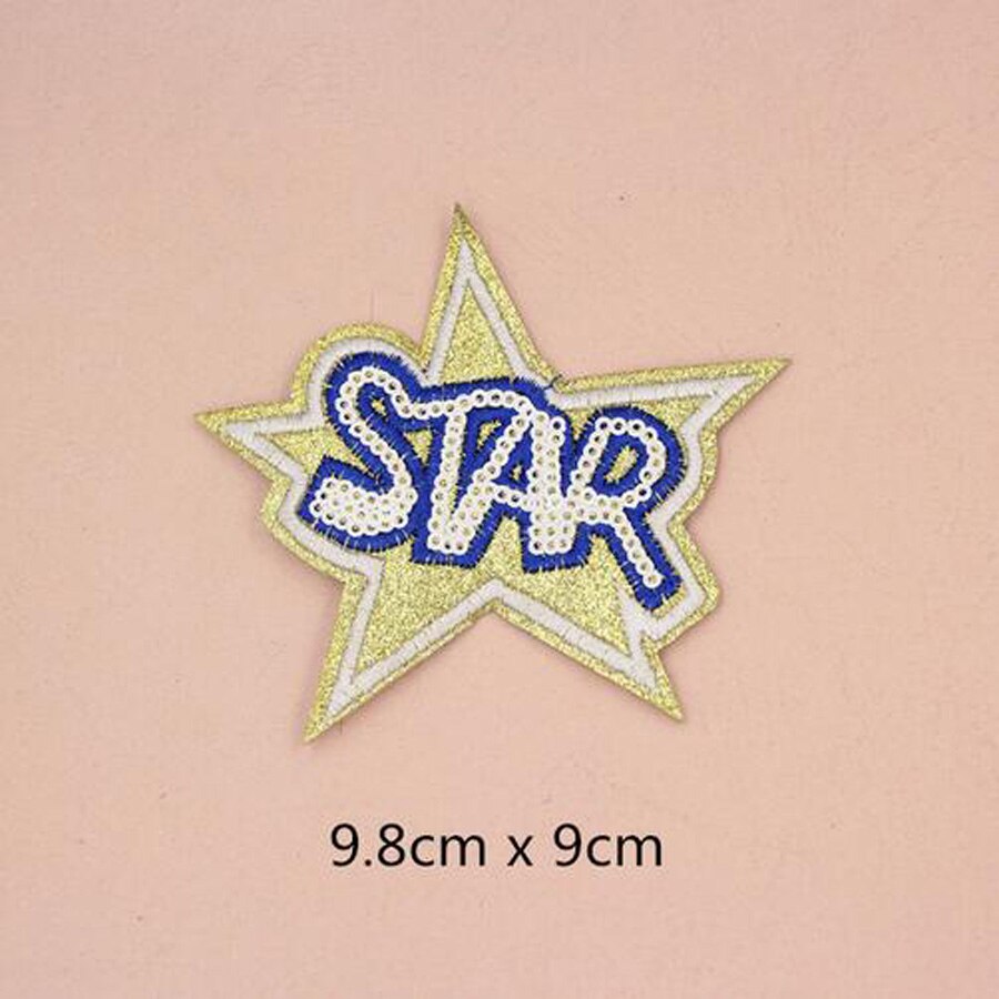1PC Paillette Sequins Embroidered Patches Clothes Stickers Bag Sew Iron On Applique DIY Apparel Sewing Clothing Accessories BU20: BU20N7 Star