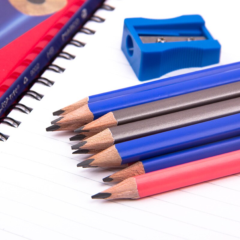 Marco 12 Stks/doos Standaard Potlood Met Puntenslijper Hb 2H 2B Veilig Materiaal 3 Kleur Lichaam Natuur Hout Driehoek Potloden voor Schrijven