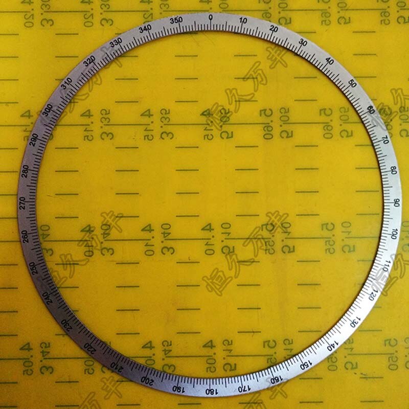 Medidor de ángulo de 166x150x1, Dial de 360 grados, círculo mecánico, placa decorativa de acero inoxidable