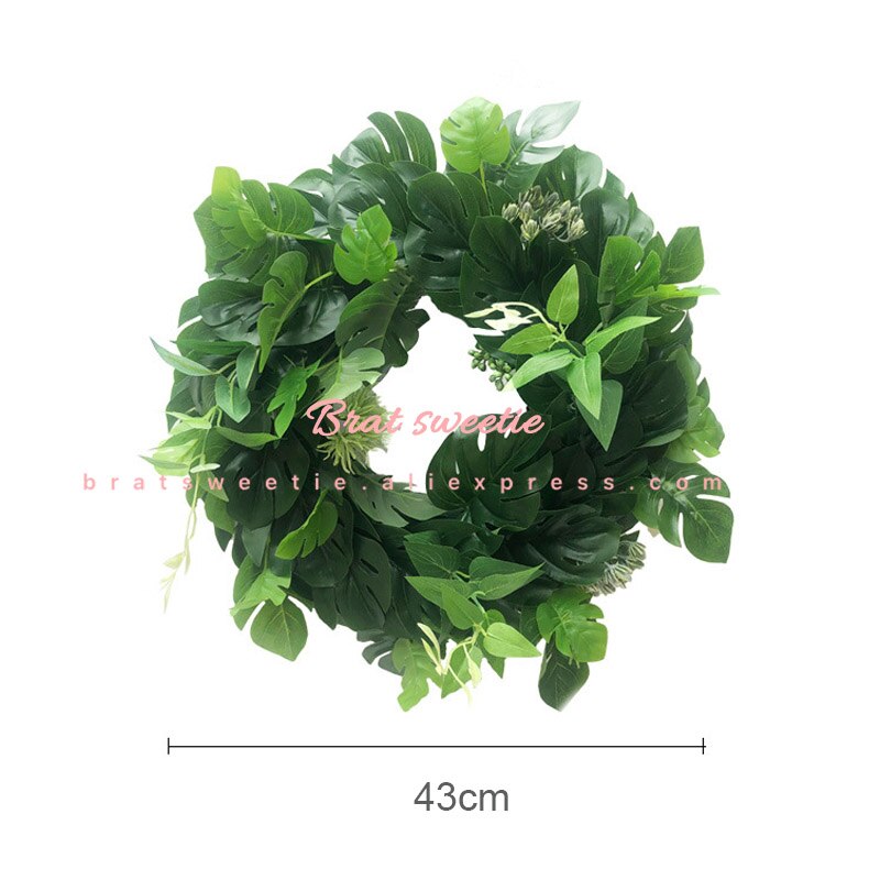 30cm 40cm rosa bröllop blomkrans krans led lampor heminredning prydnadssaker kranshängare jul dörrdekorationer för hemmet: Monsterkrans