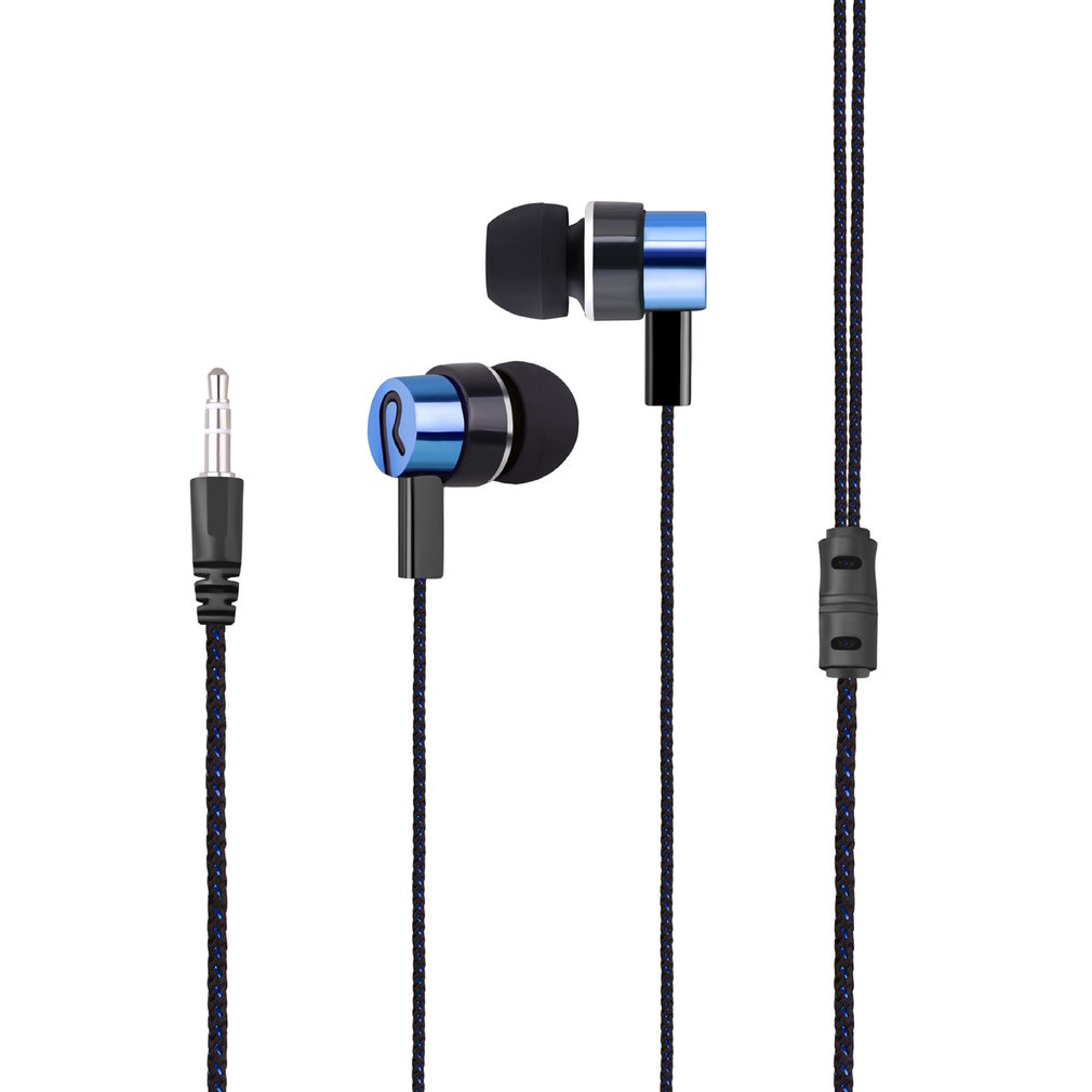 Geflochtene, kabelgebundene ohrhörer, subwoofer-in-ear-kopfhörer, geräuschisolierendes headset für smartphones,  mp3 mp4 pc gaming-only-kopfhörer , 3.5mm dynamische
