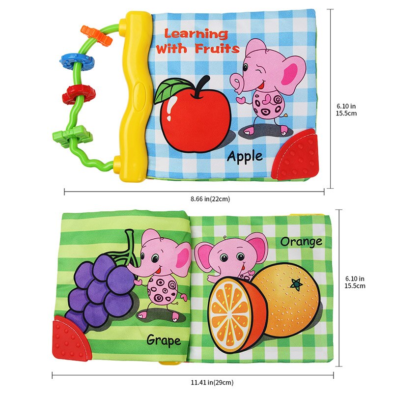 Baby Cloth Teether Book Toy Infant Educational Baby Rattles Mobiles Sensory Toys for Newborn baby 0-12 Months Baby Knuffel