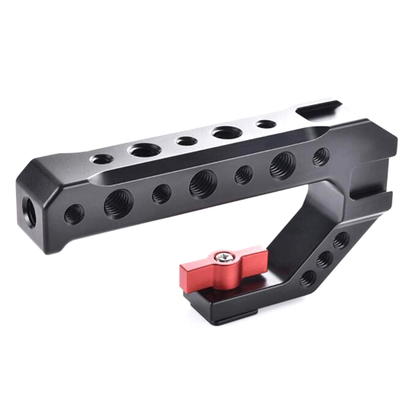 Jabs Universele Dslr Camera Rig Hand Grip Camera Top Koude Schoen Mount 1/4 Inch &amp; 3/8 Inch Gaten Aluminium camera Handvat