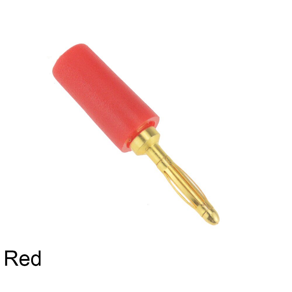 5Stck Gold-überzogene 2MM Kleine Banane Stecker 2mm Laterne Kopf Schweißen Für Experiment Prüfung Linie Isolierung Tafel Stecker Bananen Buchse: rot