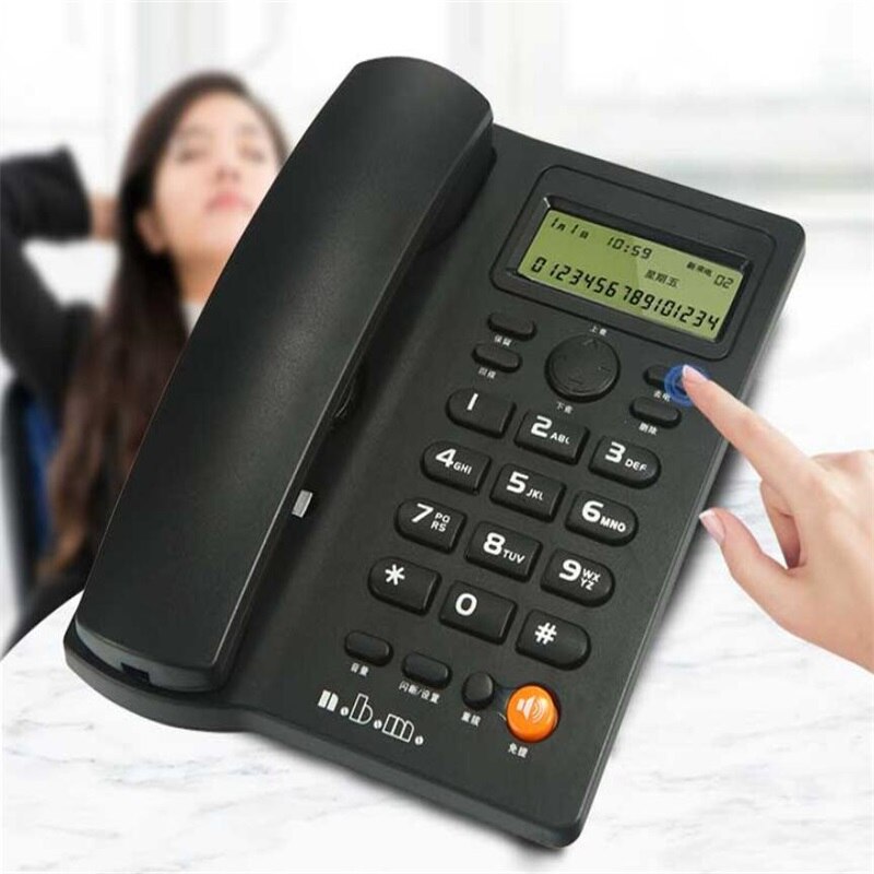 Wired Home Office Caller ID Display Landline Fixed Telephone with Redial Function