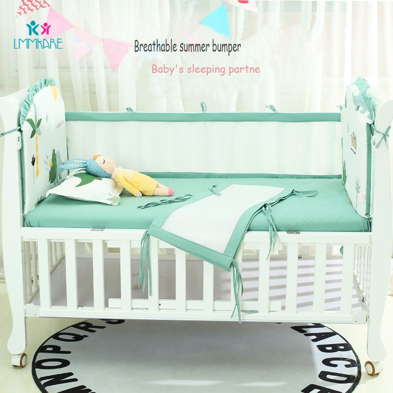 Dinosauro Maglia di Cotone Cirb Paraurti di Sicurezza e di Collisione Letto Fodera Removibile e Lavabile con Cerniera Traspirante Culla Imbottiture E Paraurti