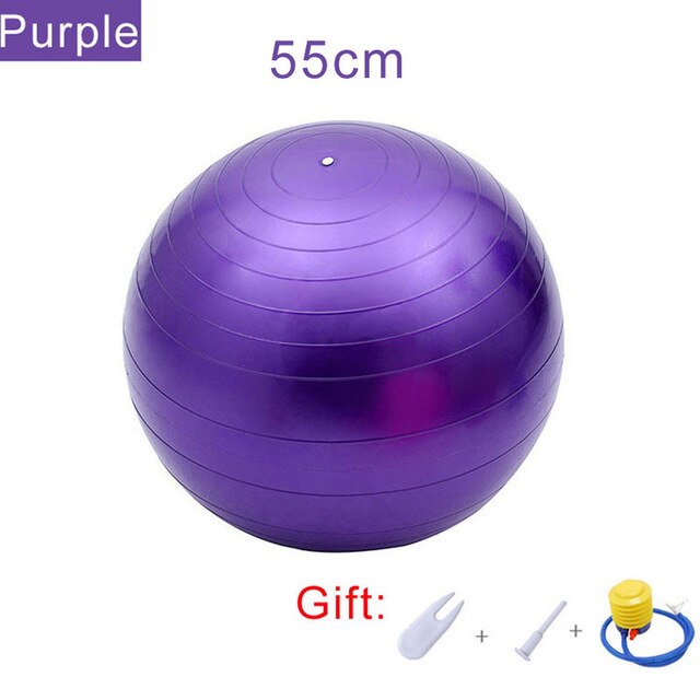 SONGYI-pelota de Yoga para mujer embarazada, pelota de equilibrio para Fitness, Pilates, gimnasia, ejercicio, Midwifery, PVC, 55/65/75 CM: Purple-55cm