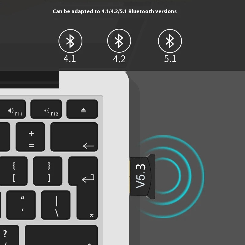 USB Bluetooth Adapter 5.3 Bluetooth Receiver Wireless Speaker Mouse Key 5.3 Computer Drive Free Audio Adapter