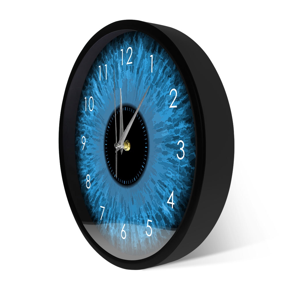 Stille Wandklok Met Blauwe Ogen Iris - Unieke Oogheelkunde Decoratie Voor Thuis En Kantoor