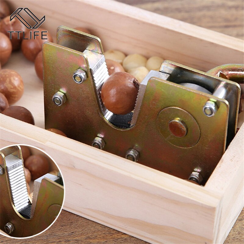 Pince à noix casse-noisette noix Machine à éplucher ouvreur de Macadamia robuste avec poignée en métal Durable pour amandes de noisettes
