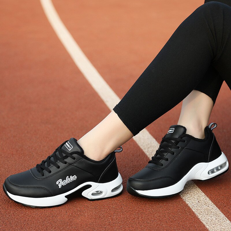 Leather Woman Shoes Sport Women Wedge Sneakers Women's Lowe Running Shoes Woman Warm Sports Shoes Ladies Air Chaussure Shoes B63