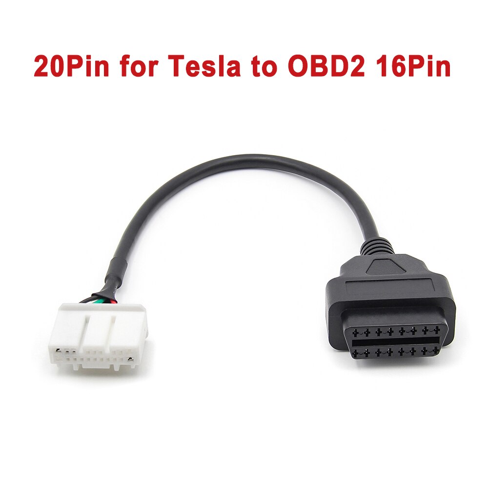 Connecteur OBD2 pour Tesla Model 3, outils de Diagnostic de voiture, câble mâle-femelle à 16 broches pour Tesla Model Y 12/20/26 broches: 20PIN for Tesla