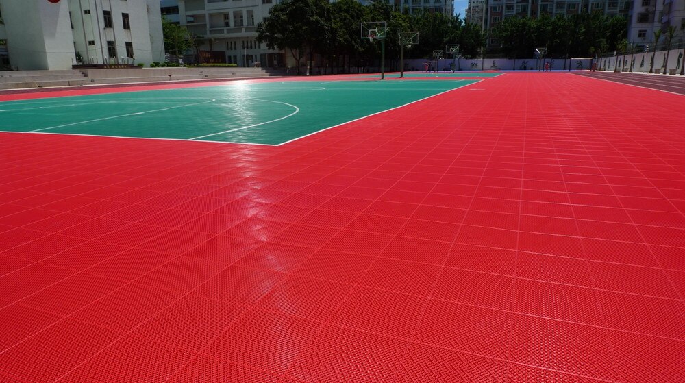 colorful interlock basketball floor for