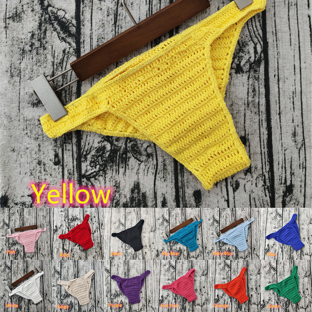 hombres mujeres ropa interior transpirable mano Crochet tiro bajo natación tomar el sol masculino Boxers bragas calzoncillos