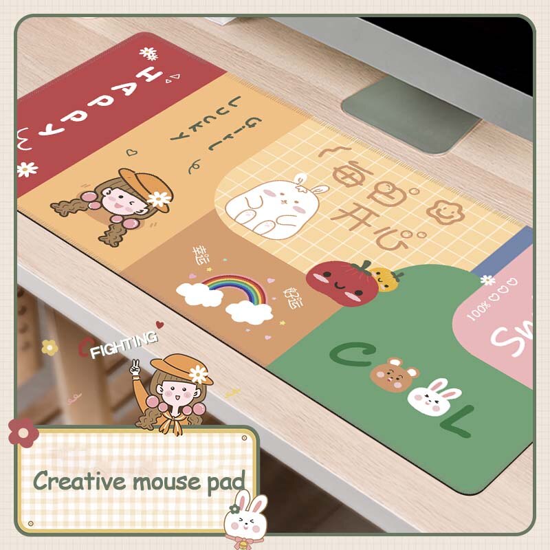 Leuke Oversized Muismat Toetsenbord Laptop Bureau Pad Rubber Pols Antislip Bureau Mat Desktop Organizer Computer Accessoires