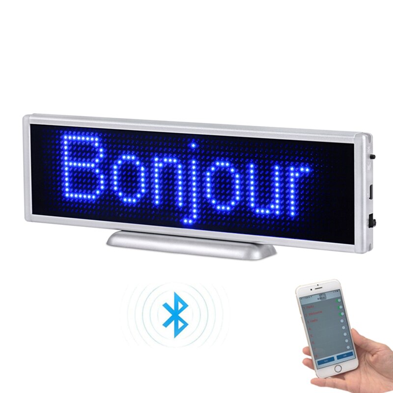 Indendørs  p3 16 * 64 pixel genopladeligt led fast-mobil besked led display panel og belyst skilt med app bluetooth funktion