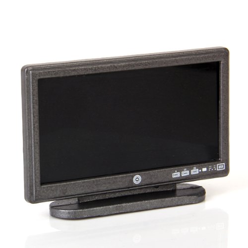 Casa delle bambole In Miniatura Widescreen LCD A Schermo Piatto TV con Telecomando Grigio