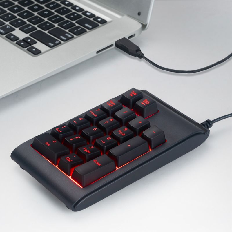 Drie kleuren rgb-achtergrondverlichting usb-bedraad toetsenbord waterdicht numeriek toetsenbord mini-numeriek toetsenbord multifunctionele digitale toetsen  r9ja