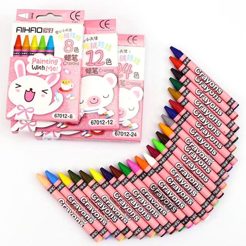 Cartoon Non-Toxic Crayon Oil Painting Stick Kids Student Pastel Pencils for Drawing(Random packaging color)