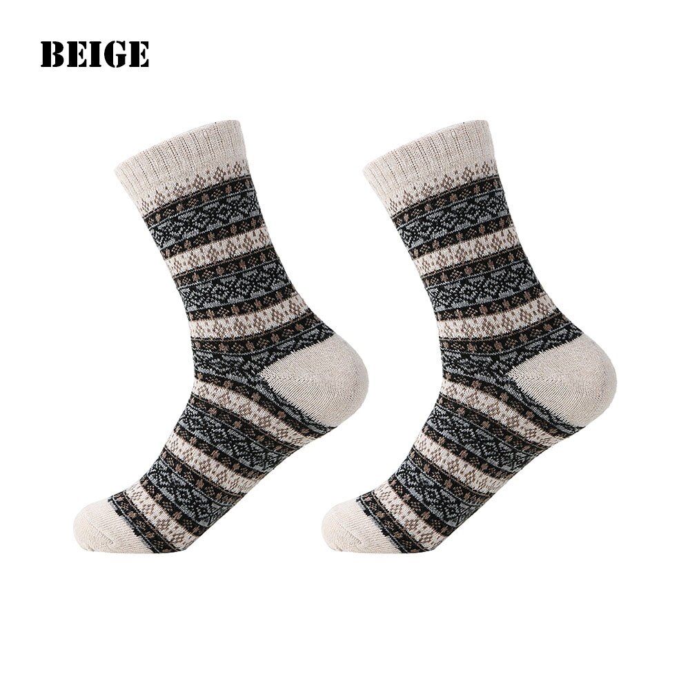 1 par herre harajuku stil bløde tykke kashmir afslappede sokker kanin uld blanding garn varm vinter behagelige sokker: Beige