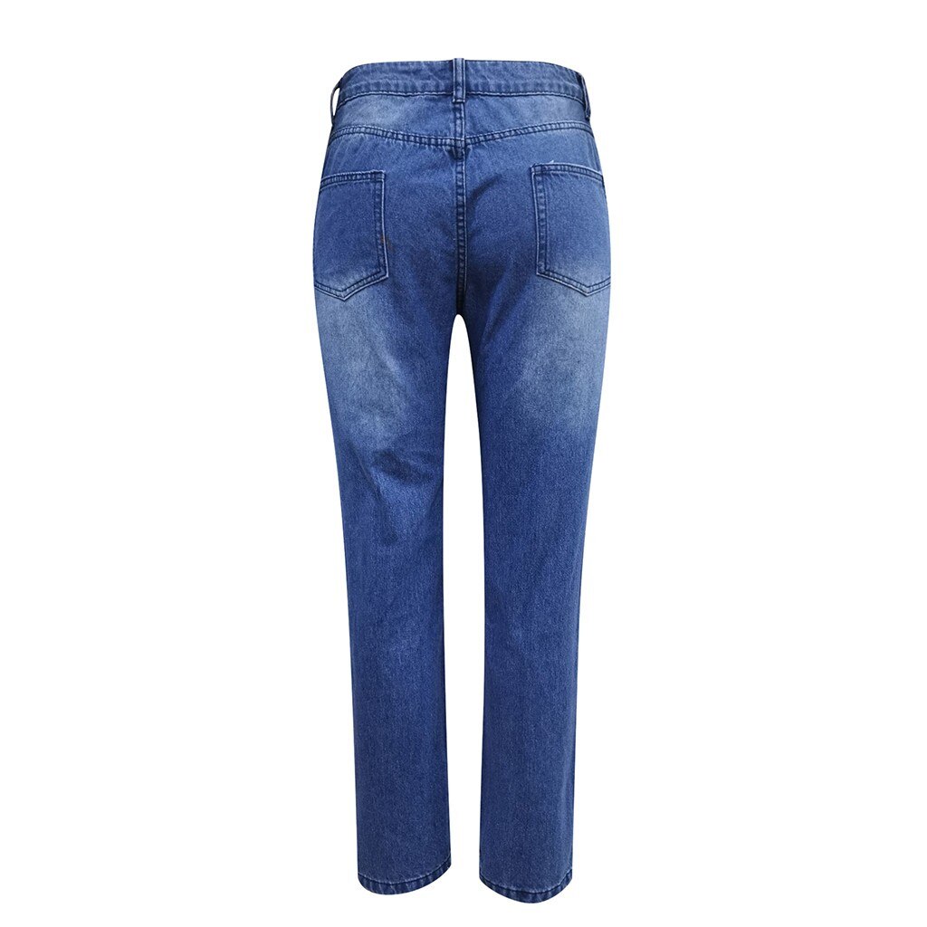 Pantalon femme grande taille jean bonhomme de neige imprimé déchiré jean pantalon en détresse cousu jean coupe crayon pantalon