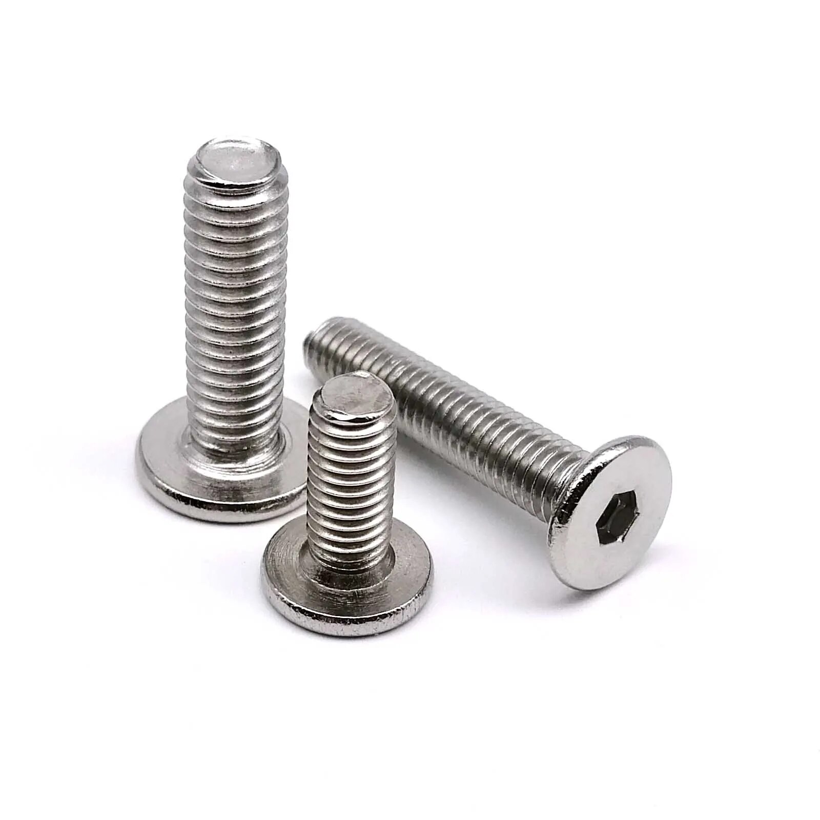 400 stk/eske  m2 m3 unbrako sekskant sekskant-innvendig ultratynn flat skivehodeskrue bolt mumle assortert sett 304 a2-70 rustfritt stål