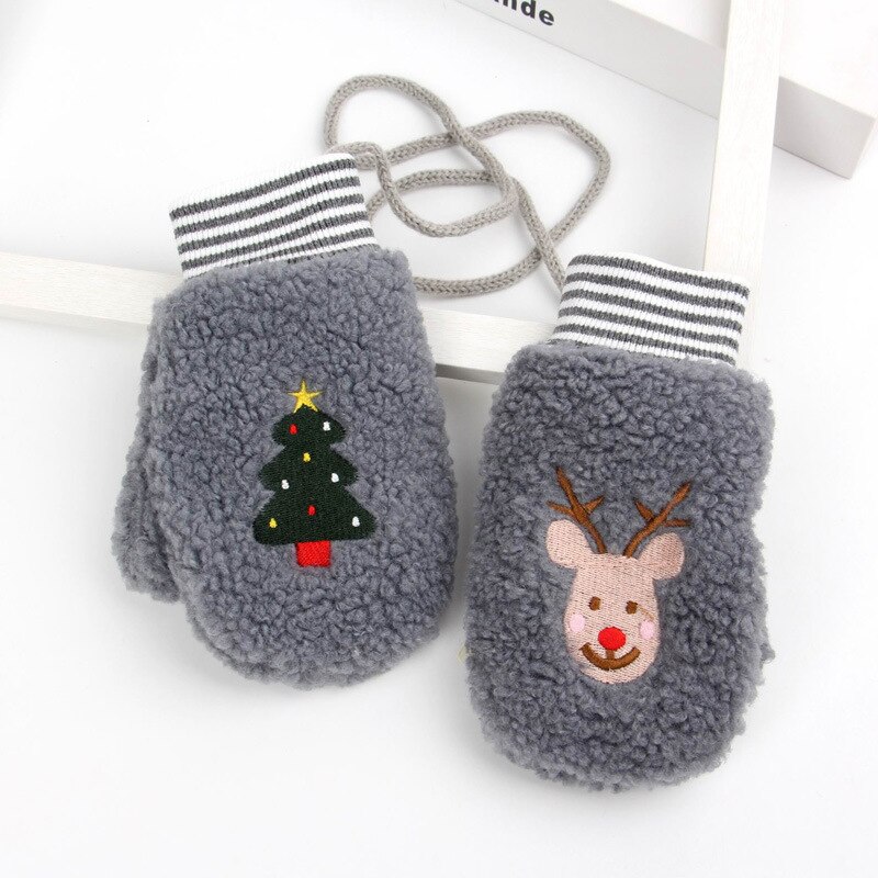 Winter Weihnachten Neue kinder Verdickt Warme Handschuhe Für Mädchen Und Jungen Lamm Samt Handschuhe Kinder Tasche Finger Handschuhe