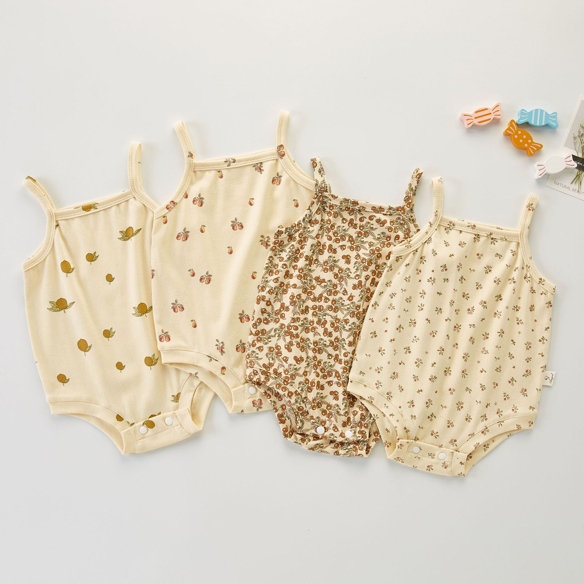 BOBOTCNUNU 2022 Summer Baby Clothes Toddler Girls Camisole One Piece Sleeveless Infant Clothes