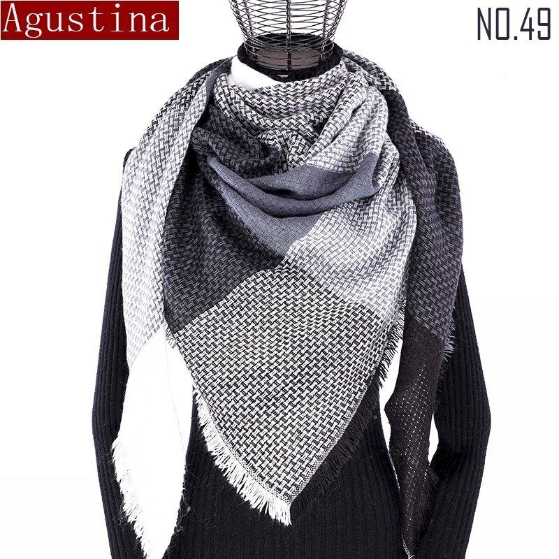 Winter Kasjmier Plaid Sjaal Sjaal Vrouw Poncho Driehoek Luxe Bandana Pashmina Wrap Grote Stola Luxe