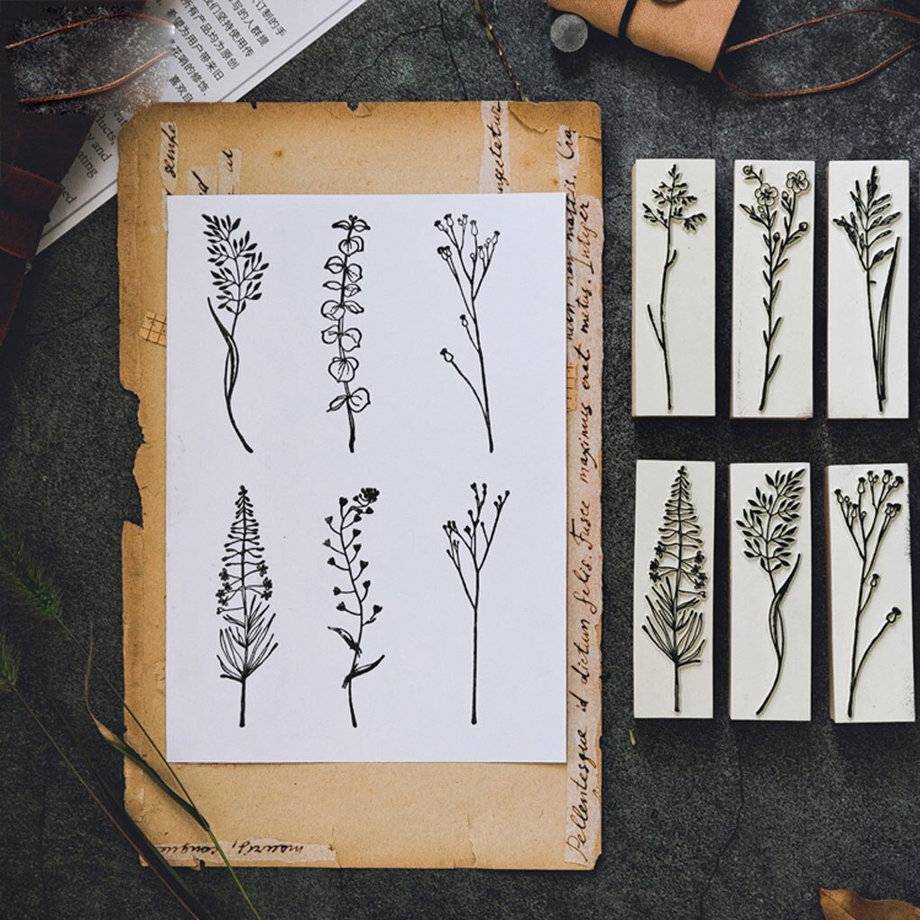 Bladeren Bos Planten Dagelijkse Planner Stempel Scrapbooking Diy Foto Maken Briefpapier Ambachten Houten Rubber Stempel
