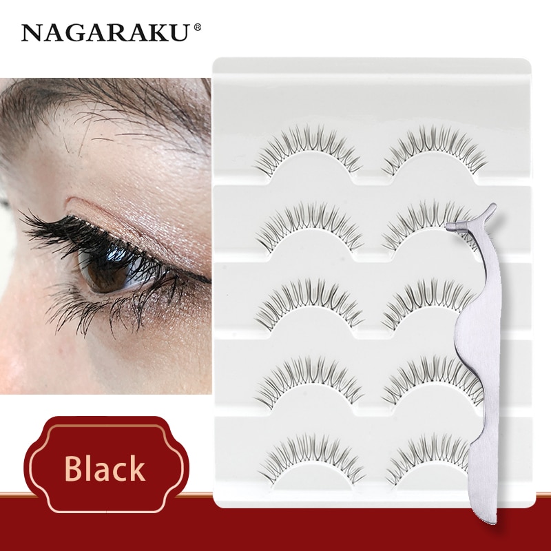 Nagaraku 5 Pairs 3D Nertsen Haar Valse Wimpers Natura Wimpers Piekerige Make-Up Beauty Extension Gereedschap