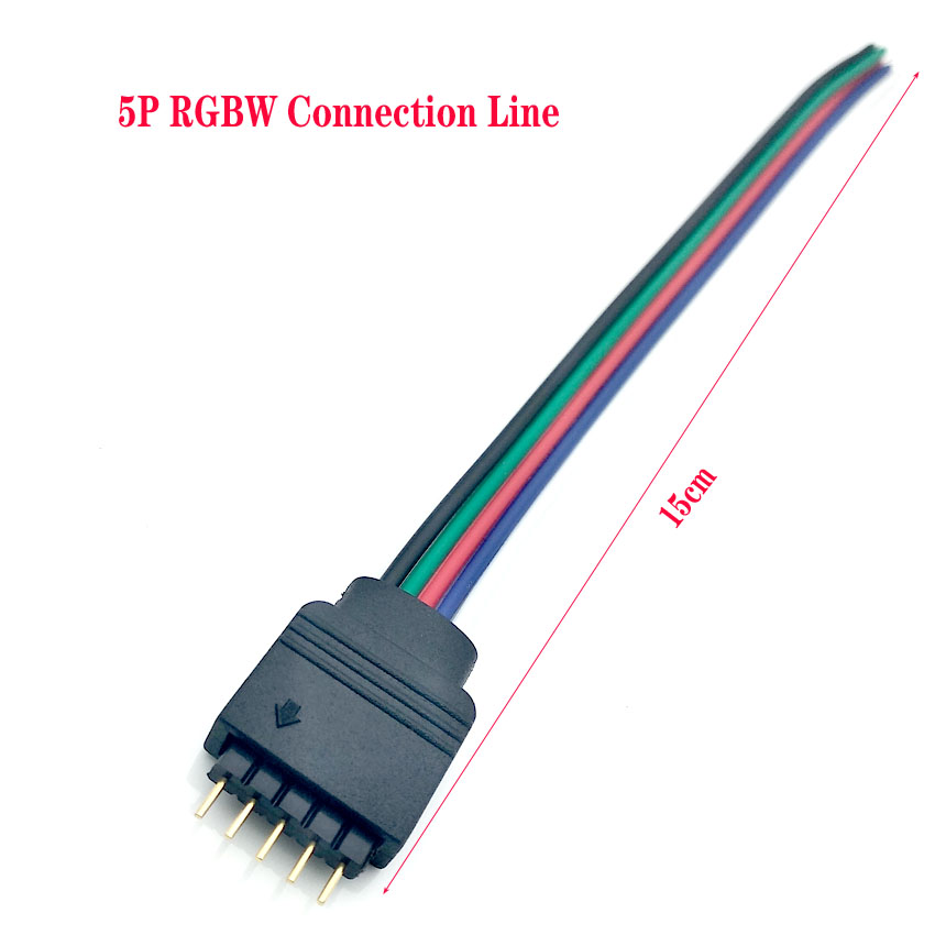 5 uds 4 pines 5 pines Cable LED conector macho hembra Cable adaptador para 5050 3528 SMD RGB RGBW tira de luz LED RGB RGBW controlador LED: Lavanda