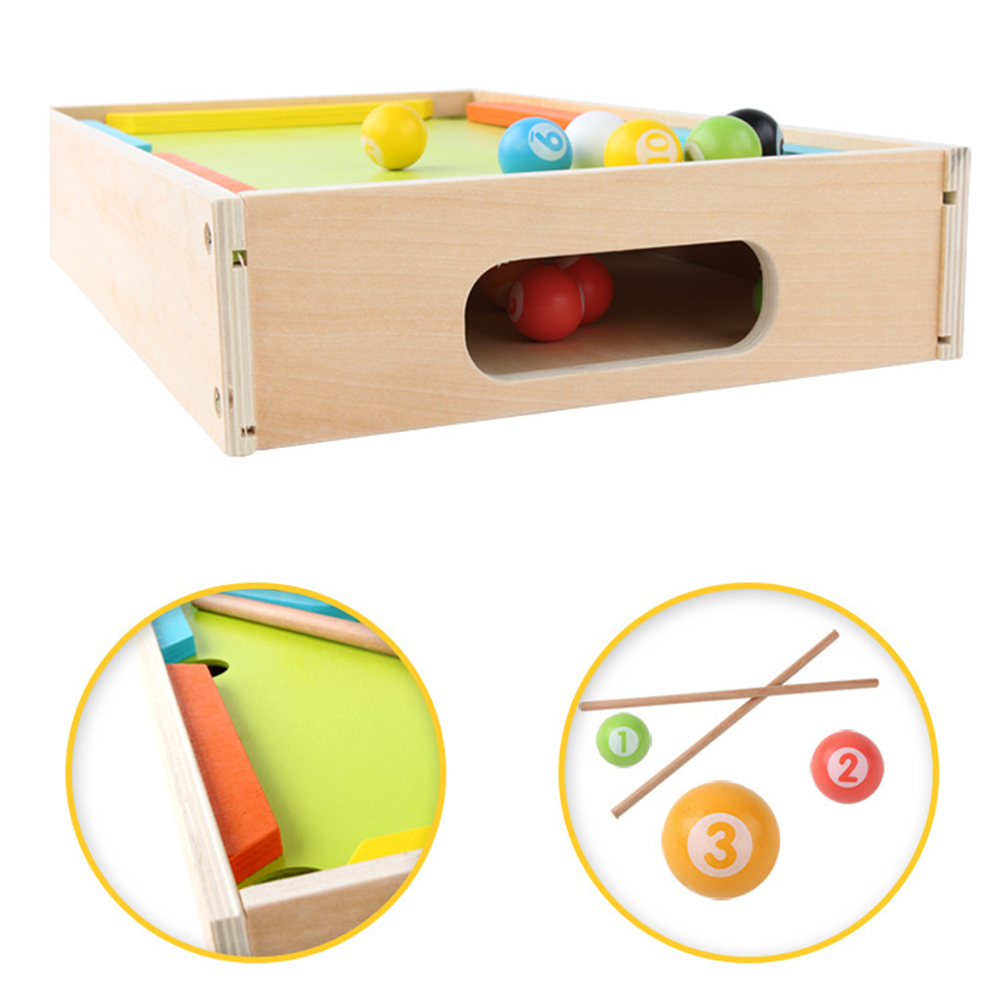 Træ billard legetøj tidlig læring mini billard model uddannelsesudstyr til børn børn
