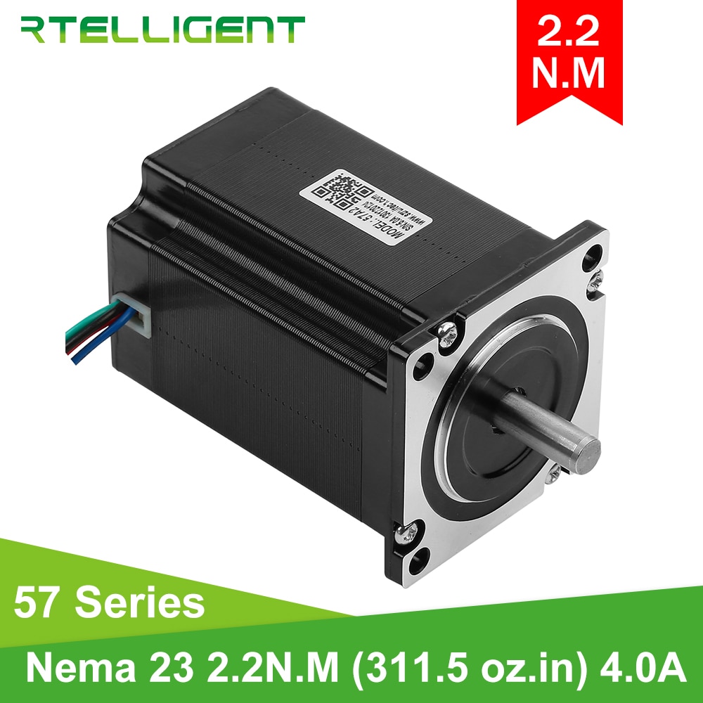 Rtelligent nema 23 2.2n. m (22 kgcm ) 311.5 oz- i trinmotor 80mm akseldiameter 8mm 57 a 2 trinmotor til 3d printer
