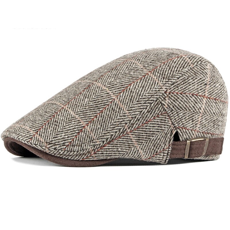 Donna uomo cappelli 2019 berretti berretti nero a spina di pesce strillone panettiere ragazzo cappelli tweed berretto piatto cappello da uomo inverno autunno cappelli Boinas