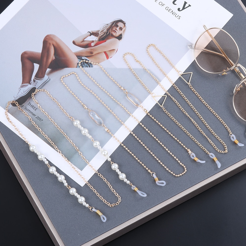 70cm damesbrilkettingen zonnebril leesbril kralen ketting blad brillen koordhouder goud zwart nekband touw