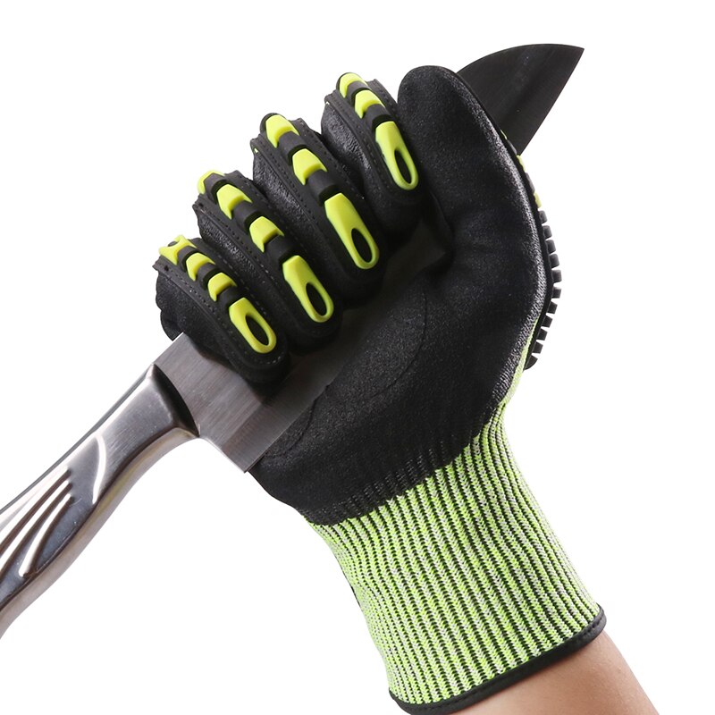 Cut Resistant Gloves Anti Impact Vibration Oil GMG TPR Safety Work Gloves Anti Cut Shock Absorbing Mechanics Impact Resistant