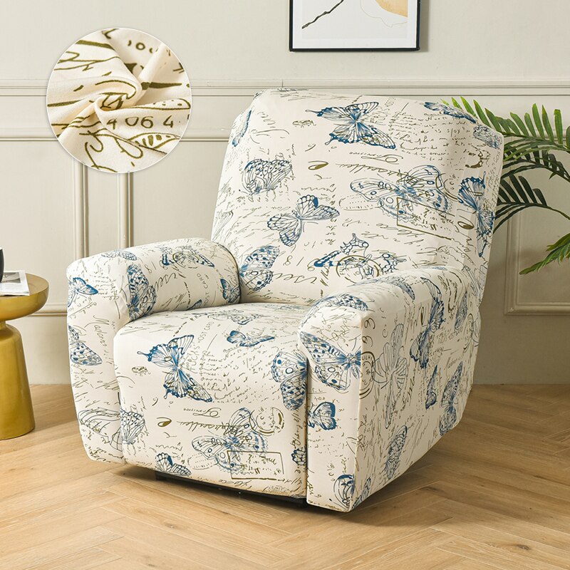 Spring Print Recliner narzuta na sofę s elastyczny fotel Lazy Boy Recliner pokrowce na krzesła antypoślizgowy rozkładany tapczan narzuta na sofę do wystroju domu: 125841 / 1 Seat