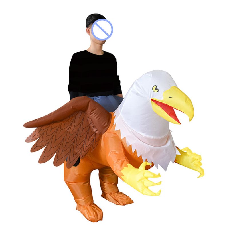 3D Riding Inflatable Animal Costume Adults Funny Blow up Outfit Halloween Dress H55B